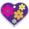 Show in main carousel: Quick-Tag Personalized Dog & Cat ID Tag, Heart Purple with Flowers slide 2 of 4