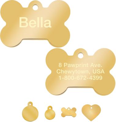 Show full view: Quick-Tag Personalized Dog & Cat ID Tag, Metallic Gold, Large Bone slide 1 of 5