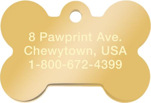 Show full view: Quick-Tag Personalized Dog & Cat ID Tag, Metallic Gold, Large Bone slide 3 of 5