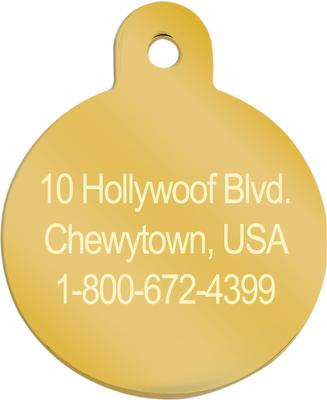 Show full view: Quick-Tag Personalized Dog & Cat ID Tag, Metallic Gold, Large Circle slide 3 of 5