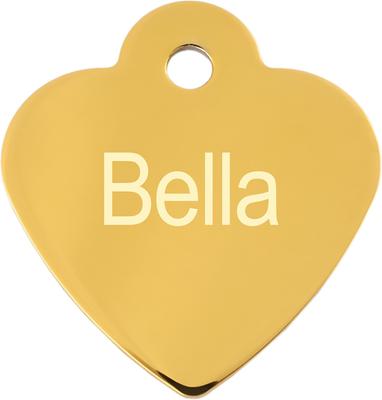 Show full view: Quick-Tag Personalized Dog & Cat ID Tag, Metallic Gold, Small Heart slide 2 of 5