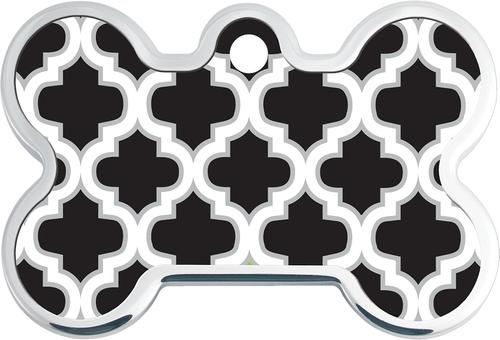 Show full view: Quick-Tag Personalized Dog ID Tag, Black Trellis slide 2 of 5