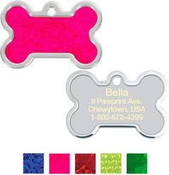 Quick-Tag Personalized Dog ID Tag, Pink Hologram
