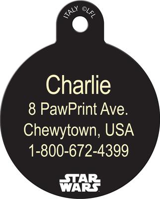 Show full view: Quick-Tag Star Wars Darth Vader Bark Side Circle Personalized Dog & Cat ID Tag slide 3 of 5
