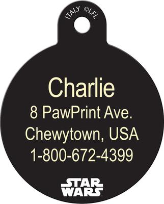 Show full view: Quick-Tag Star Wars Ewok Treats Plz Circle Personalized Dog & Cat ID Tag slide 3 of 5