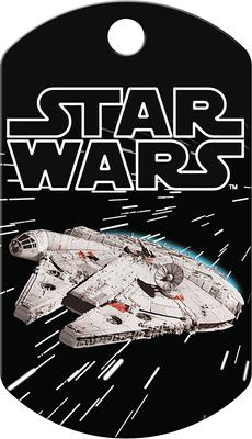 Show full view: Quick-Tag Star Wars Millenium Falcon Military Personalized Dog & Cat ID Tag slide 2 of 4