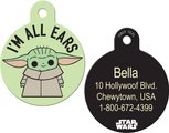 Quick-Tag Star Wars The Mandalorian's The Child Baby Yoda All Ears Circle Personalized Dog & Cat ID Tag