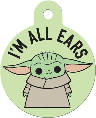 Show full view: Quick-Tag Star Wars The Mandalorian's The Child Baby Yoda All Ears Circle Personalized Dog & Cat ID Tag slide 2 of 5