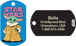 Quick-Tag Star Wars The Mandalorian's The Child Baby Yoda Military Personalized Dog & Cat ID Tag