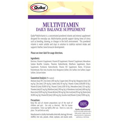 Show full view: Quiko Multivitamin Daily Balance Supplement for Birds, 1-oz bottle slide 2 of 8