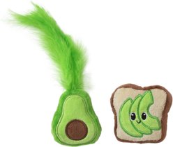 Quirky Kitty Avocado Toast Catnip Plush Cat Toy, 2 count