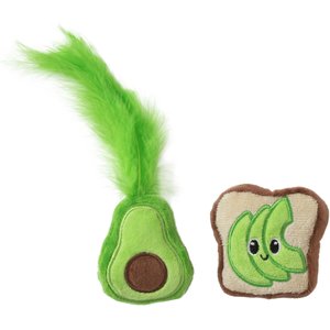 Quirky Kitty Avocado Toast Catnip Plush Cat Toy, 2 count