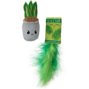 Quirky Kitty House Plant Catnip Plush Cat Toy, 2 count