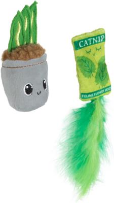 Show full view: Quirky Kitty House Plant Catnip Plush Cat Toy, 2 count slide 3 of 3