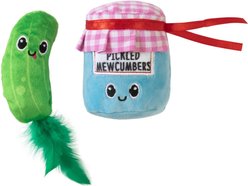 Quirky Kitty Pickled Mewcumbers Catnip Plush Cat Toy, 2 count