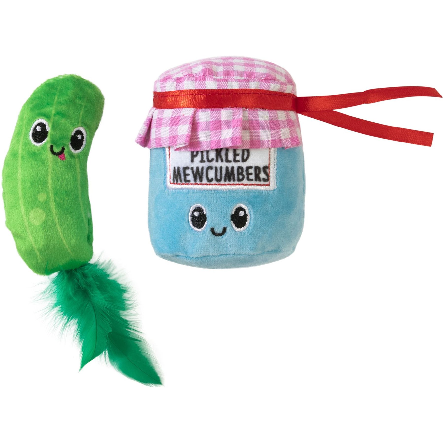 Quirky Kitty Pickled Mewcumbers Catnip Plush Cat Toy, 2 count