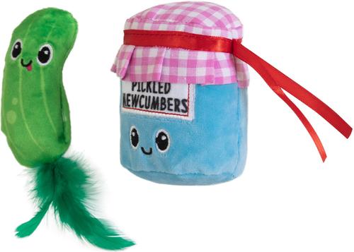 Show full view: Quirky Kitty Pickled Mewcumbers Catnip Plush Cat Toy, 2 count slide 3 of 3