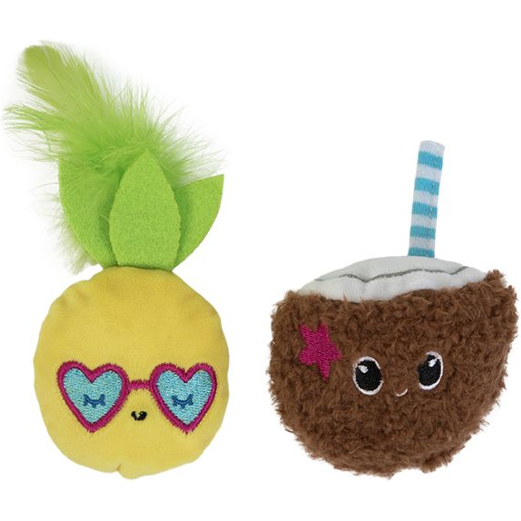 Quirky Kitty Purrfect Pina Colada Catnip Plush Cat Toy, 2 count