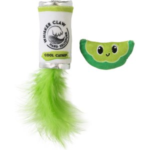 Quirky Kitty Whisker Claw Catnip Plush Cat Toy, 2 count