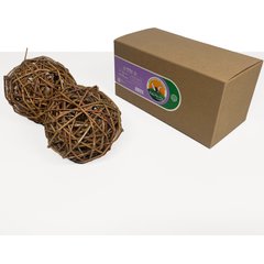 Rabbit Hole Hay Ultra Premium All Natural Willow Chew Ball for Small Pets, Medium Bundle of 2