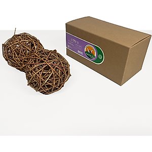 Rabbit Hole Hay Ultra Premium All Natural Willow Chew Ball for Small Pets, Medium Bundle of 2