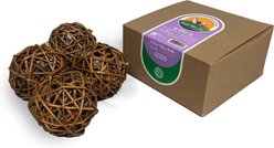 Rabbit Hole Hay Ultra Premium All Natural Willow Chew Ball for Small Pets, Small Bundle of 4