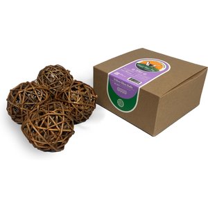 Rabbit Hole Hay Ultra Premium All Natural Willow Chew Ball for Small Pets, Small Bundle of 4