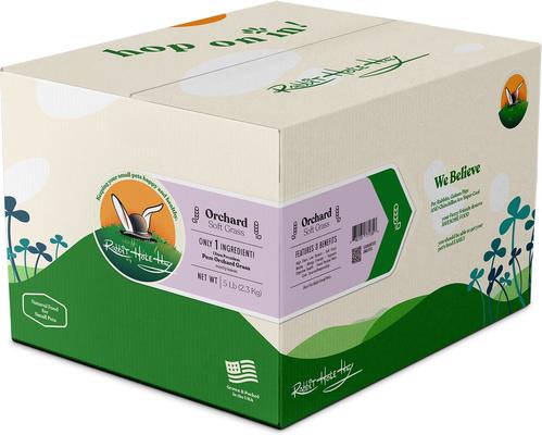 Show full view: Rabbit Hole Hay Ultra Premium Hand-Packed Soft Orchard Grass for Small Pets, 5-lb box slide 1 of 4