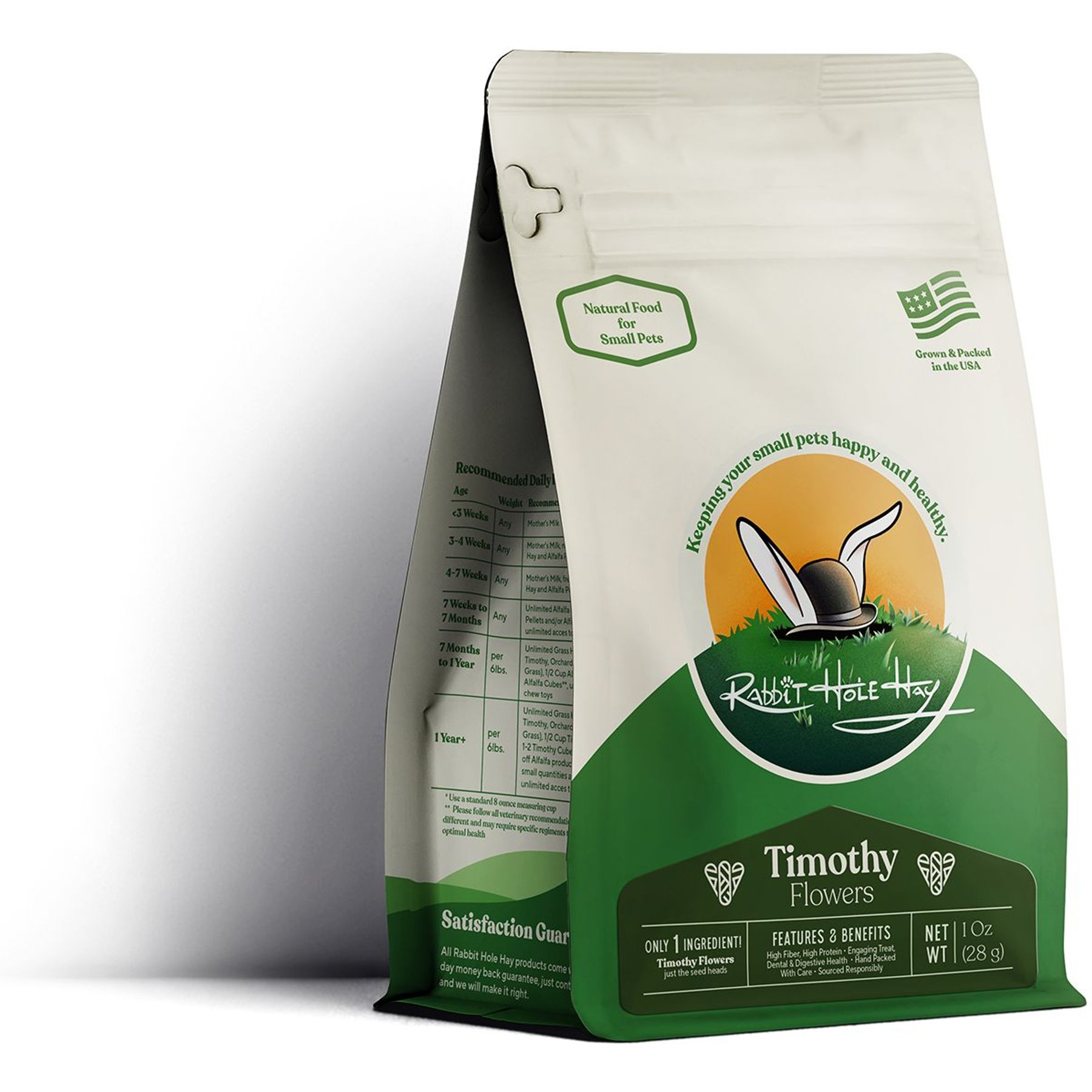 Rabbit Hole Hay Ultra Premium Hand-Picked Timothy Hay Flowers Small Pet Treats, 1-oz bag