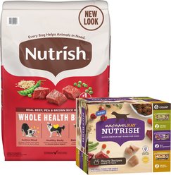 Rachael Ray Nutrish Beef, Pea, & Brown Rice Recipe Dry Food + Hearty Recipes Wet Dog Food