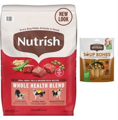 Rachael Ray Nutrish Beef, Pea, & Brown Rice Recipe Dry Food + Soup Bones Chicken & Veggies Flavor Dog Treats