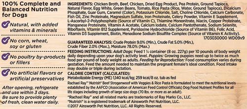 Show full view: Rachael Ray Nutrish Beef Stroganwoof Wet Dog Food, 8-oz tray, bundle of 16  slide 3 of 10