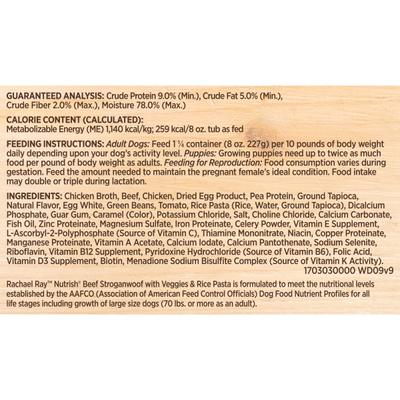 Show full view: Rachael Ray Nutrish Beef Stroganwoof Wet Dog Food, 8-oz tub, case of 8 slide 8 of 11