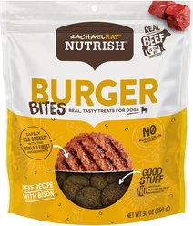 Rachael Ray Nutrish Burger Bites Beef & Bison Recipe Soft & Chewy Dog Treats, 30-oz bag