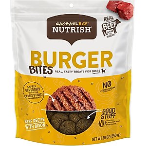 Rachael Ray Nutrish Burger Bites Beef & Bison Recipe Soft & Chewy Dog Treats, 30-oz bag