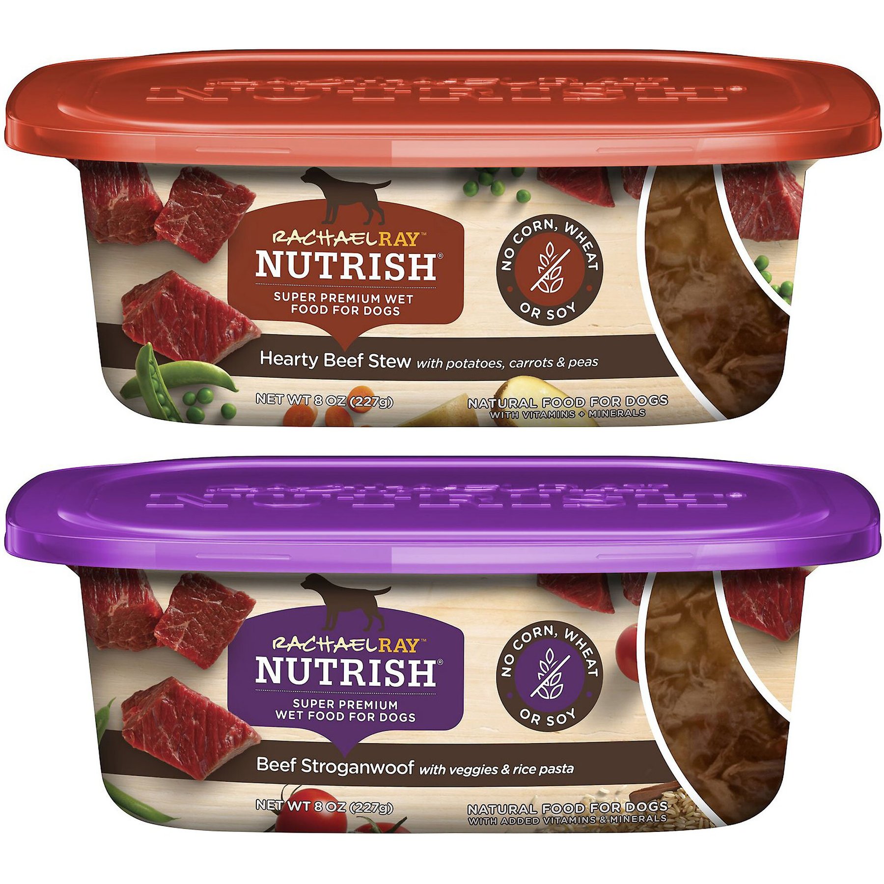 Rachael Ray Nutrish Hearty Beef Stew Grain-Free + Beef Stroganwoof Wet Dog Food