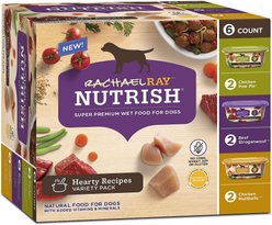 Rachael Ray Nutrish Hearty Recipes Variety Pack Wet Dog Food, 8-oz tray, bundle of 12 