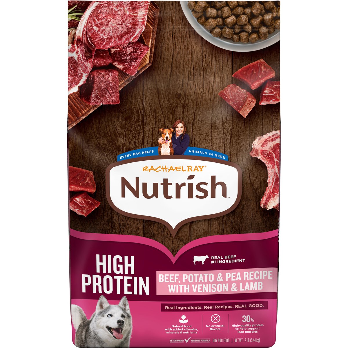 Rachael Ray Nutrish High Protein Adult Dry Dog Food, 12-lb bag