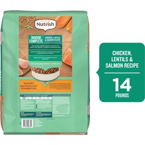 Rachael Ray Nutrish Indoor Complete Chicken, Lentils & Salmon Recipe Dry Cat Food, 14-lb bag