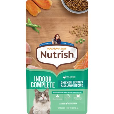 Rachael Ray Nutrish Rachael Ray Nutrish Indoor Complete Chicken, Lentils & Salmon Recipe Dry Cat Food, 3-lb bag