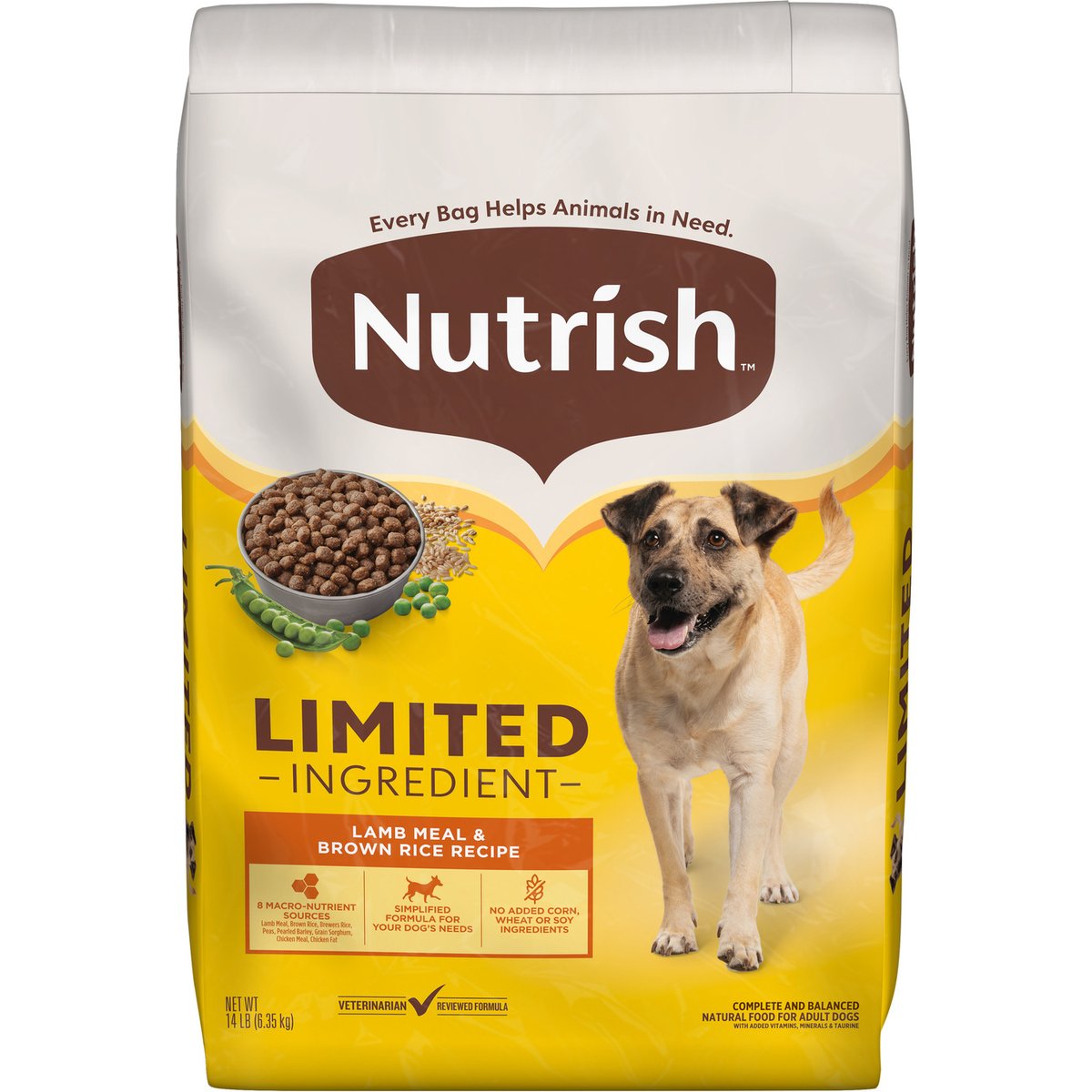 Rachael Ray Nutrish Just 6 Natural Lamb & Rice Dry Dog Food, 14-lb