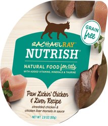 Rachael Ray Nutrish Paw Lickin' Chicken & Liver Recipe Grain-Free Wet Cat Food, 2.8-oz, case of 24