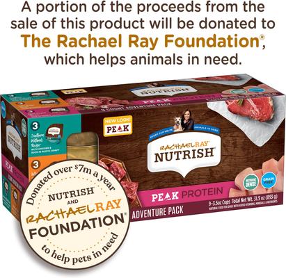 Show full view: Rachael Ray Nutrish PEAK Grain-Free Adventure Variety Pack Wet Dog Food, 3.5-oz, case of 9 slide 4 of 12
