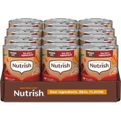 Rachael Ray Nutrish Premium Pate Real Beef & Pumpkin Recipe Wet Dog Food, 13-oz can, case of 12