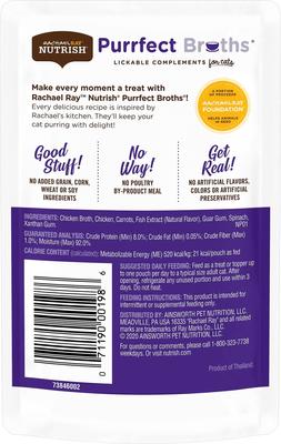 Show full view: Rachael Ray Nutrish Purrfect Broths Grain-Free Classic Chicken Recipe Cat Food Topper, 1.4-oz pouch, case of 24 slide 3 of 10