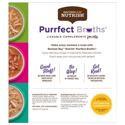 Show full view: Rachael Ray Nutrish Purrfect Broths Grain-Free Variety Pack Cat Food Topper, 1.4-oz pouch, case of 12 slide 4 of 12