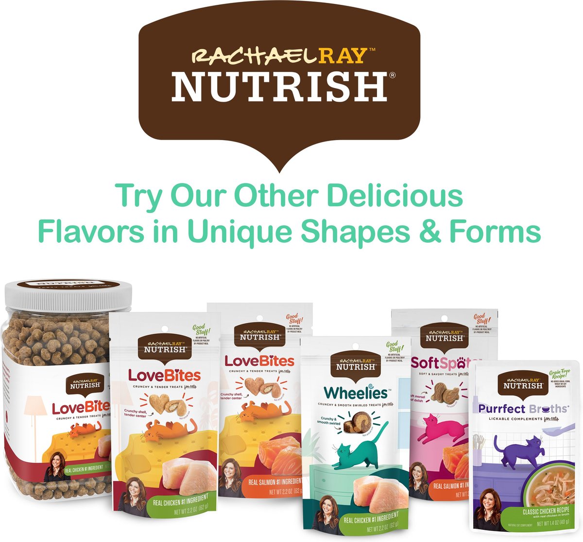 Rachael Ray Nutrish Purrfect Broths Seafood Cat Food Pouches Variety Pack, 1.4-oz, case of 24