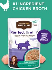 Rachael Ray Nutrish Purrfect Broths Lickable Complements Creamy Chicken Bisque Recipe Wet Cat Food Topper, 1.4-oz pouch, case of 24 slide 2 of 8