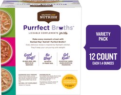 Rachael Ray Nutrish Purrfect Broths Lickable Complements Variety Pack Wet Cat Food Topper, 1.4-oz pouch, case of 12 slide 2 of 9