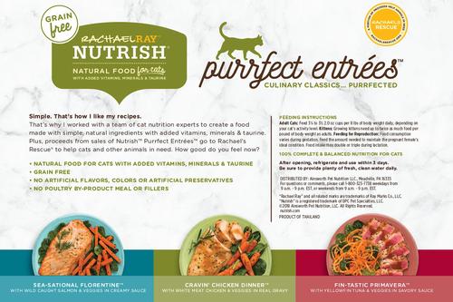 Show full view: Rachael Ray Nutrish Purrfect Entrees Grain-Free Variety Pack Wet Cat Food, 2-oz, case of 12 slide 3 of 10